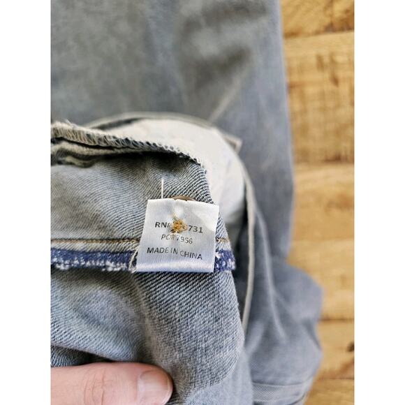 Grade & Gather Anthropologie Wide Leg Straight Leg Denim Jeans Size L Bohemian - Picture 8 of 9